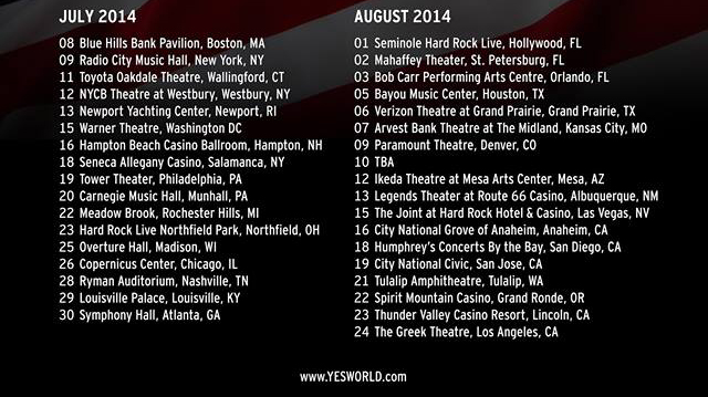 yes tour dates